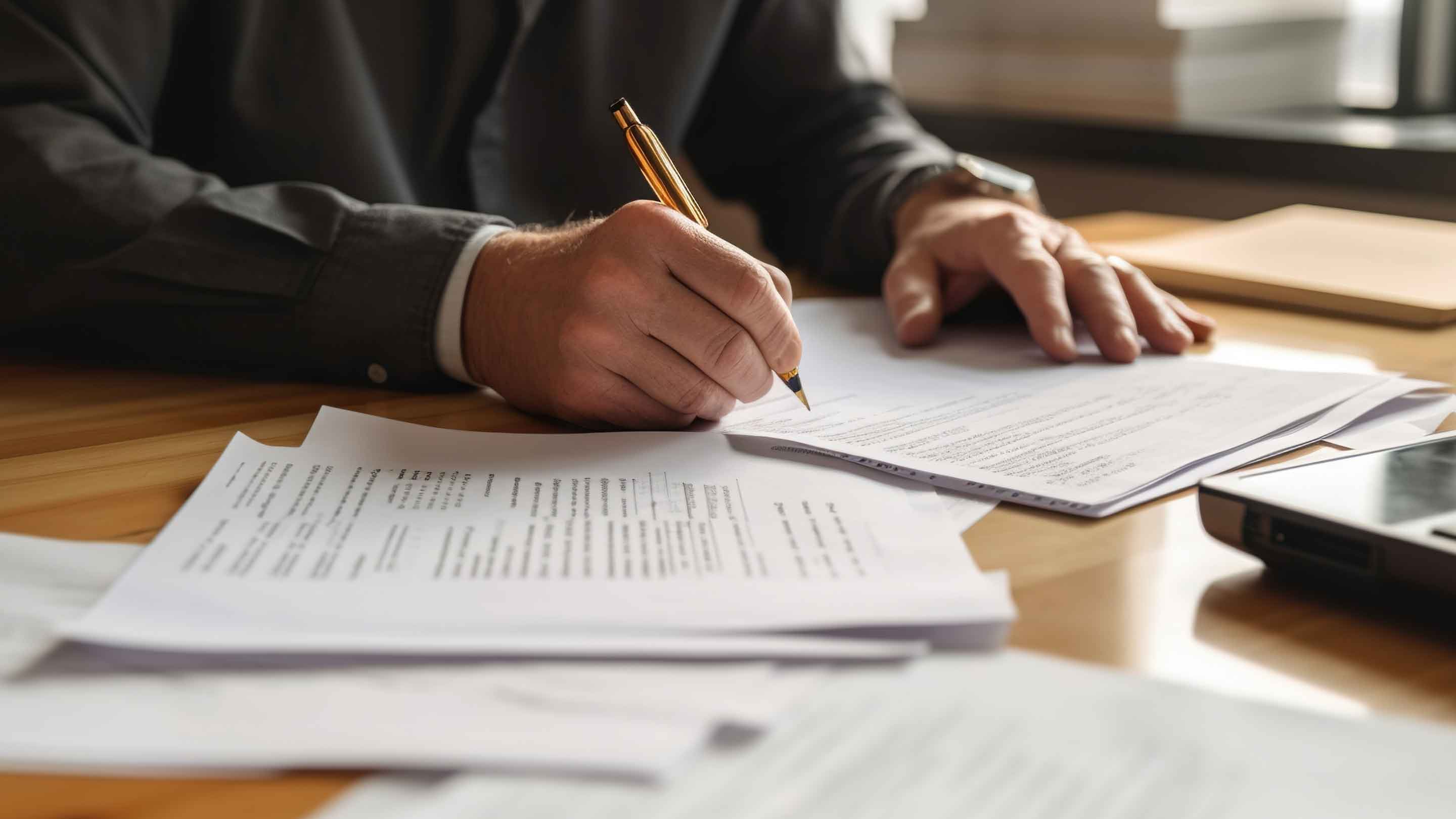 Signature d'un document juridique