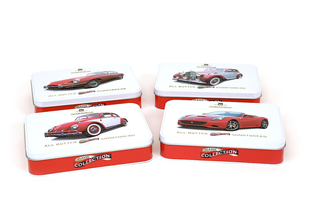 Collection de boîtes métalliques Campbells avec des images de voiture