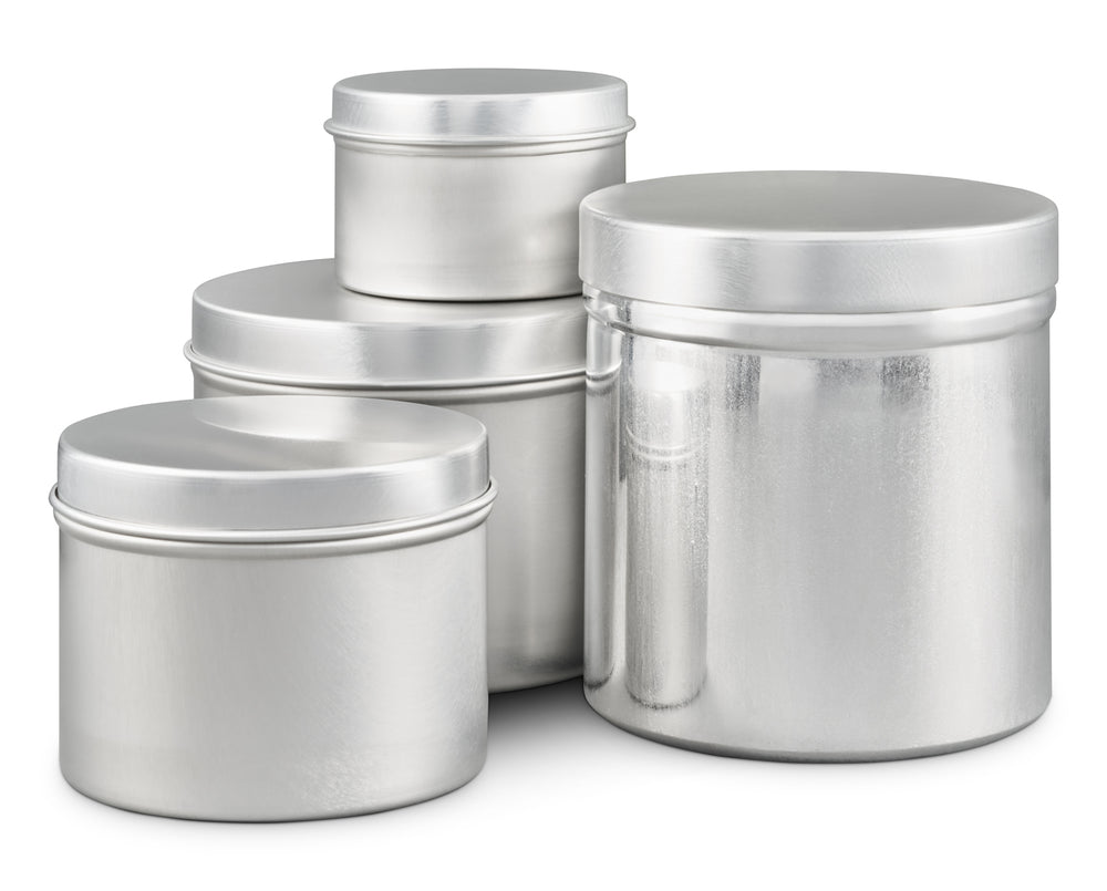 Boîte métallique ronde argentée sans soudure en aluminium