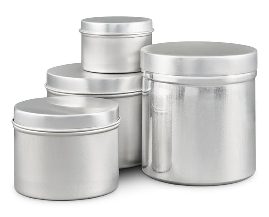 Boîte métallique ronde argentée sans soudure en aluminium