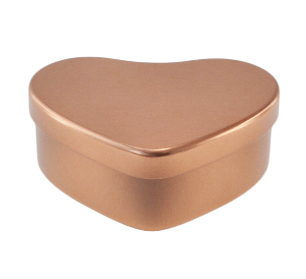 Boîtes métalliques en forme de cœur Or rosée