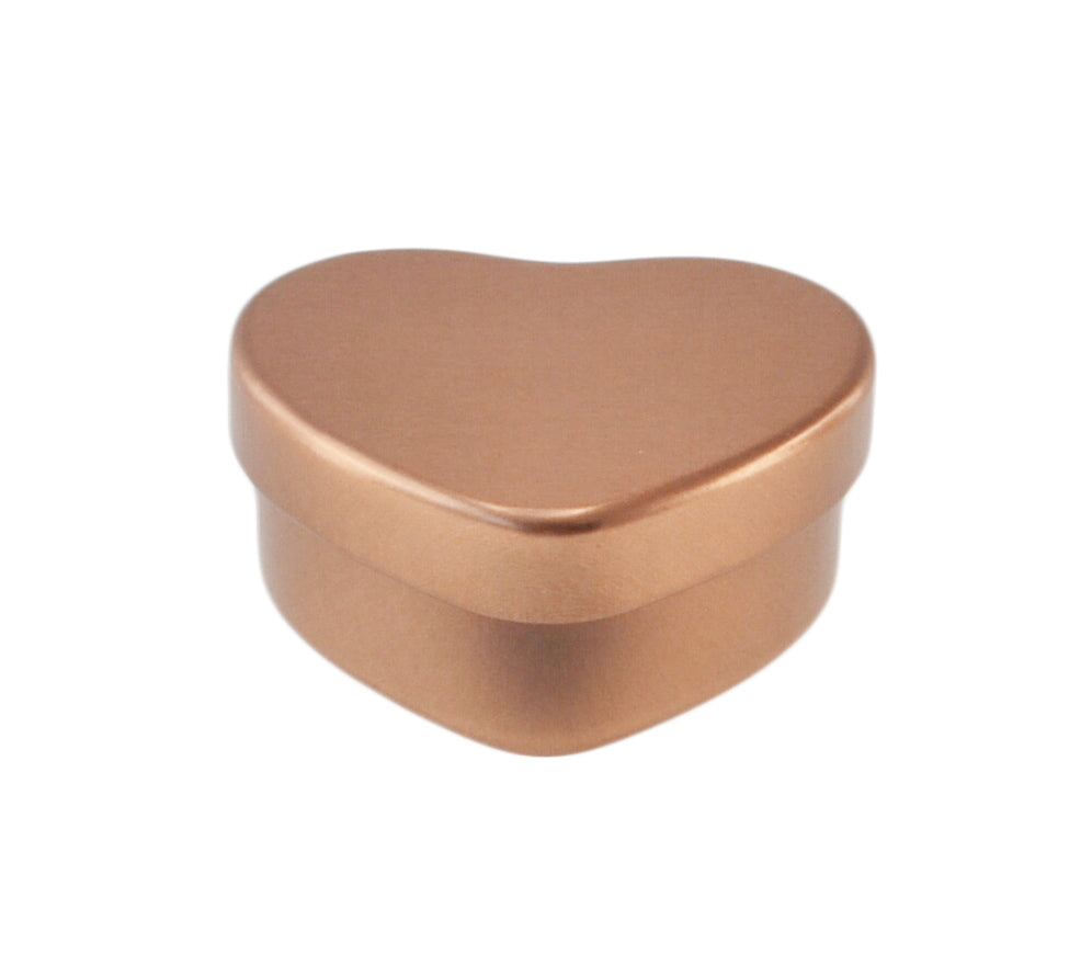 Boîtes métalliques en forme de cœur Or rosée
