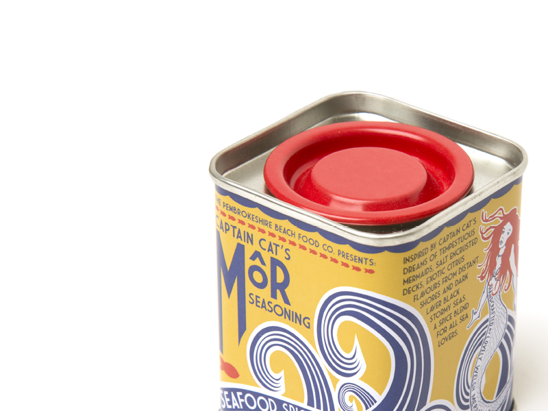 Image d'une boîte métallique créée pour Pembrokeshire Food Co.