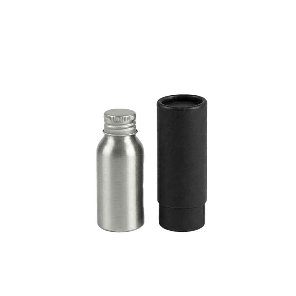 Bouteilles en aluminium à bouchon à vis avec pompe ou atomiseur en option