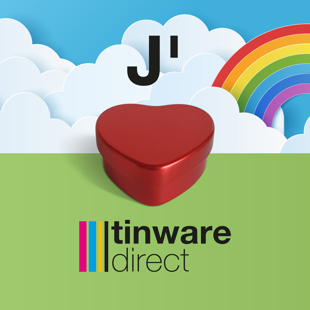 J'adore l'image de Tinware Direct avec une boîte rouge en forme de coeur.