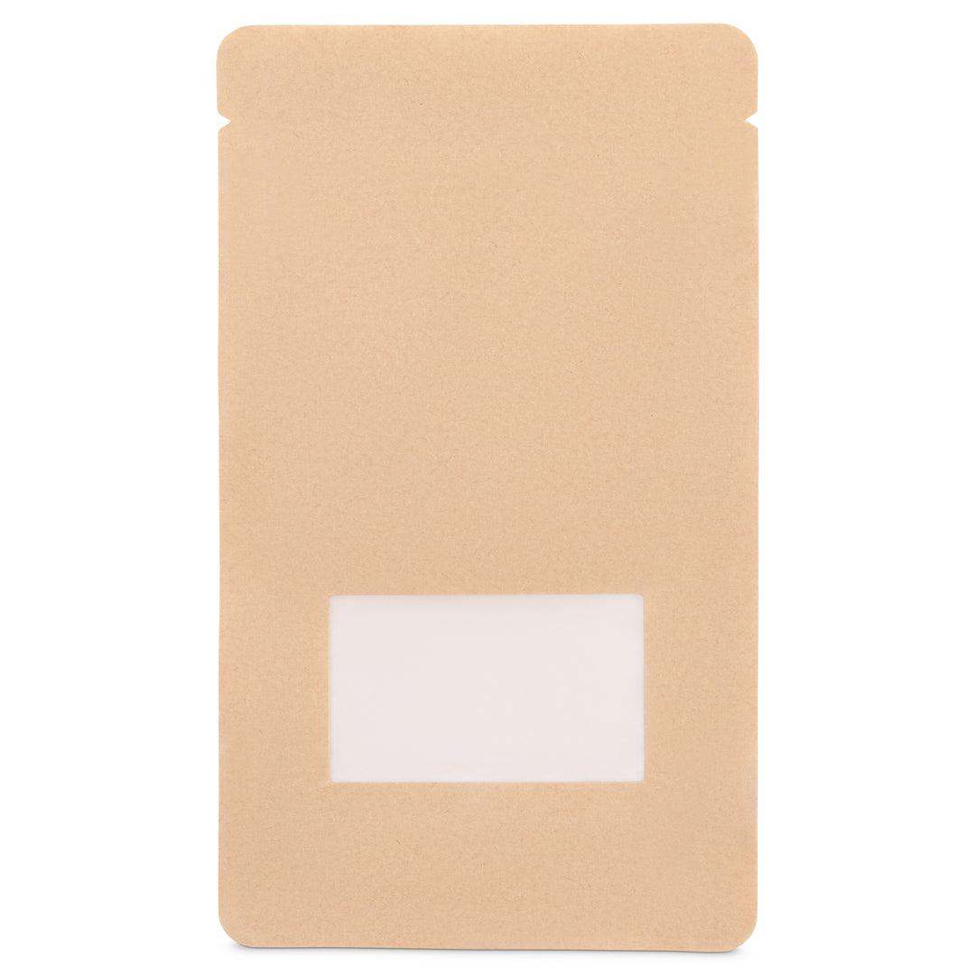 ANZNKU Lot De 100 Sacs D'emballage Refermables En Mylar Avec Fenêtre Transparente - Sacs D'emballage En Feuille D'aluminium Avec Fermeture éclair - Auto-scellants (13 X 21 Cm, Blanc