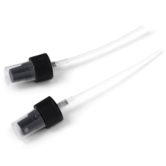 Bouchons sprays noirs sur fond blanc