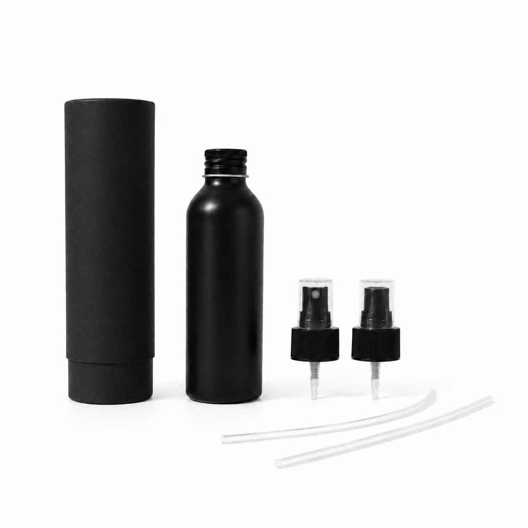 Bouteilles en aluminium à bouchon à vis avec pompe ou atomiseur en option
