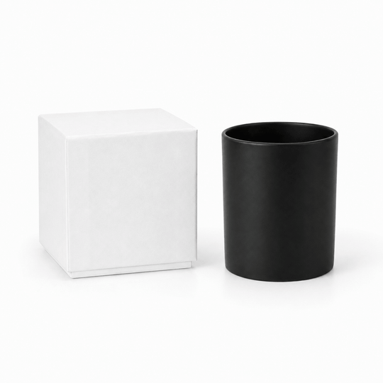 Pot en verre pour bougie (transparent & noir)