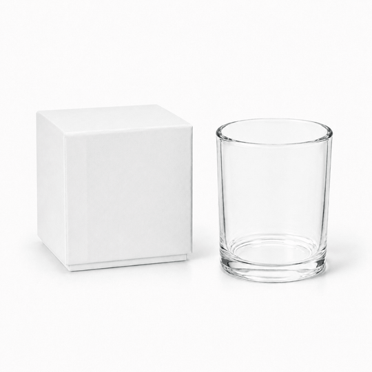 Pot en verre pour bougie (transparent & noir)