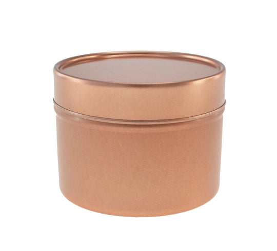 Boîtes métalliques rondes sans soudure doré rose avec couvercle coiffant solide