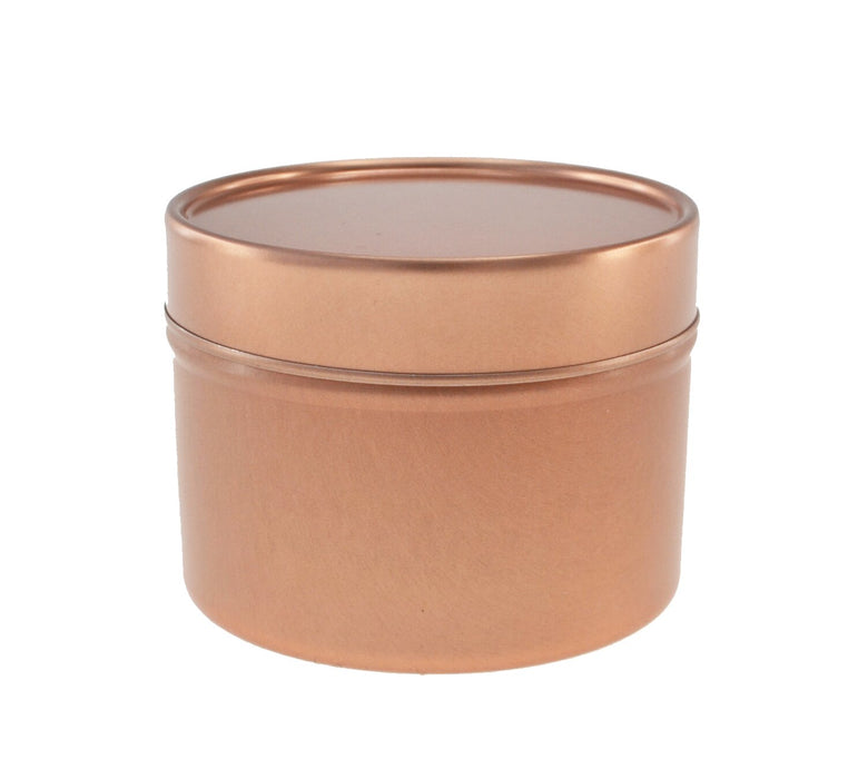 Boîtes métalliques rondes sans soudure doré rose avec couvercle coiffant solide