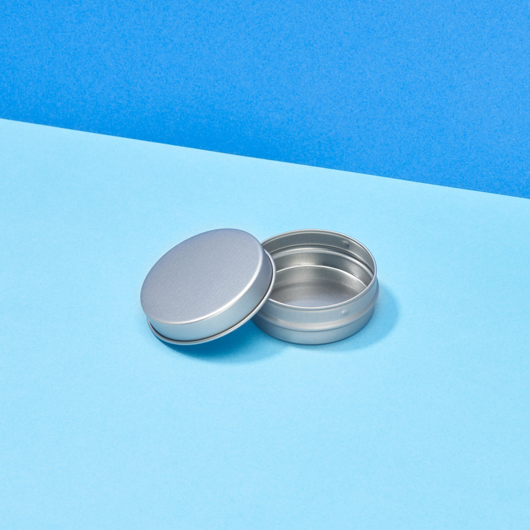 Boîtes métalliques rondes argentées sans soudure pour baumes à lèvres